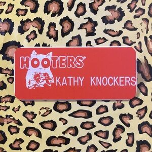 New Hooters Girl Uniform Name Tag “Kathy Knockers” Halloween Costume Accessory